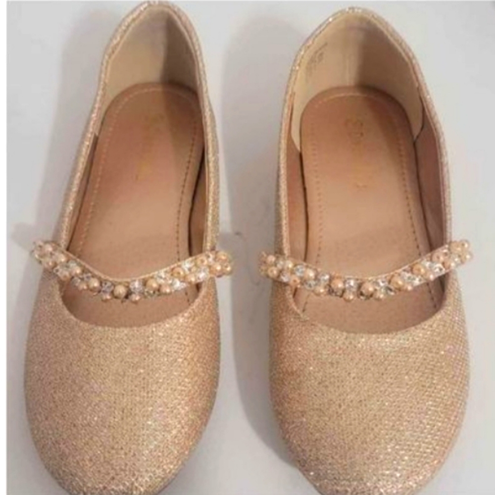 Girls Size 3 Dress Shoes Gold